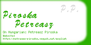 piroska petreasz business card